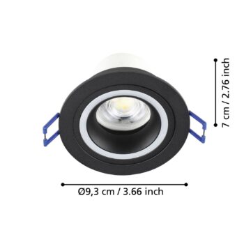 EGLO connect inteligentné LED svietidlo Carosso-Z, Ø 9 cm, čierne