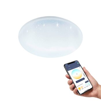 EGLO connect stropné svietidlo Totari-Z, Ø38cm, 18W,kryštálový efekt
