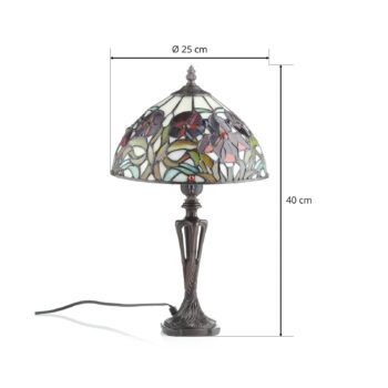 ELINE stolová lampa v štýle Tiffany, 40 cm