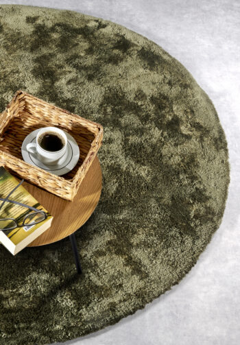 ELLE Decoration, Kusový koberec Cosy 106109 Green kruh z kolekcie Elle, 200x200 (priemer) kruh, zelená, obývacia izba