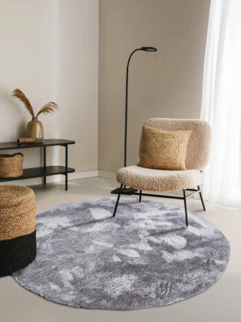 ELLE Decoration, Kusový koberec Cosy 106110 Silver kruh z kolekcie Elle, 160x160 (priemer) kruh, šedá, obývacia izba