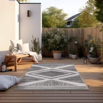 ELLE Decoration, Kusový koberec Gemini 106014 Black z kolekcie Elle – na von aj na doma, 160x230, čiernobiela, chodba / predsieň