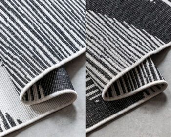ELLE Decoration, Kusový koberec Gemini 106014 Black z kolekcie Elle – na von aj na doma, 160x230, čiernobiela, chodba / predsieň