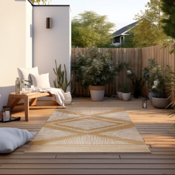 ELLE Decoration, Kusový koberec Gemini 106017 Ochre z kolekcie Elle – na von aj na doma, 200x290, žltá, chodba / predsieň