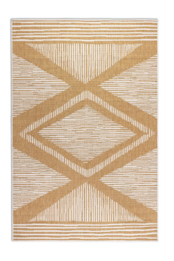 ELLE Decoration, Kusový koberec Gemini 106017 Ochre z kolekcie Elle – na von aj na doma, 200x290, žltá, chodba / predsieň