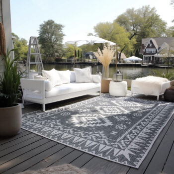 ELLE Decoration, Kusový koberec Gemini 106018 Silver z kolekcie Elle – na von aj na doma, 200x290, šedá, chodba / predsieň