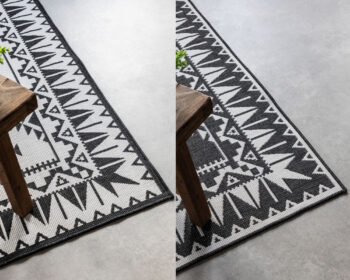 ELLE Decoration, Kusový koberec Gemini 106019 Black z kolekcie Elle – na von aj na doma, 80x150, čiernobiela, chodba / predsieň