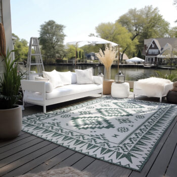 ELLE Decoration, Kusový koberec Gemini 106020 Green z kolekcie Elle – na von aj na doma, 80x150, zelená, chodba / predsieň