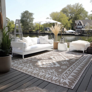 ELLE Decoration, Kusový koberec Gemini 106021 Linen z kolekcie Elle – na von aj na doma, 80x150, béžová, chodba / predsieň