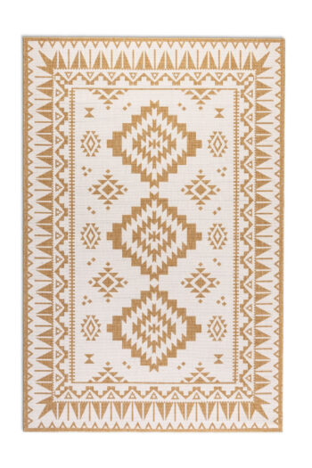 ELLE Decoration, Kusový koberec Gemini 106022 Ochre z kolekcie Elle – na von aj na doma, 200x290, žltá, chodba / predsieň
