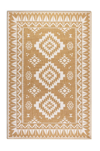 ELLE Decoration, Kusový koberec Gemini 106022 Ochre z kolekcie Elle – na von aj na doma, 200x290, žltá, chodba / predsieň