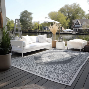 ELLE Decoration, Kusový koberec Gemini 106023 Silver z kolekcie Elle – na von aj na doma, 80x150, šedá, chodba / predsieň