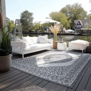 ELLE Decoration, Kusový koberec Gemini 106023 Silver z kolekcie Elle – na von aj na doma, 80x150, šedá, chodba / predsieň