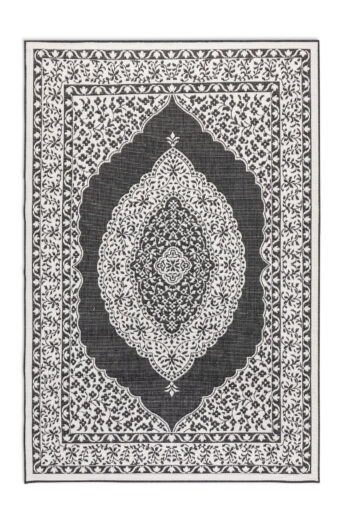 ELLE Decoration, Kusový koberec Gemini 106024 Black z kolekcie Elle – na von aj na doma, 120x170, čiernobiela, chodba / predsieň