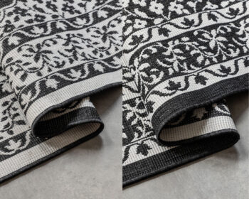 ELLE Decoration, Kusový koberec Gemini 106024 Black z kolekcie Elle – na von aj na doma, 120x170, čiernobiela, chodba / predsieň
