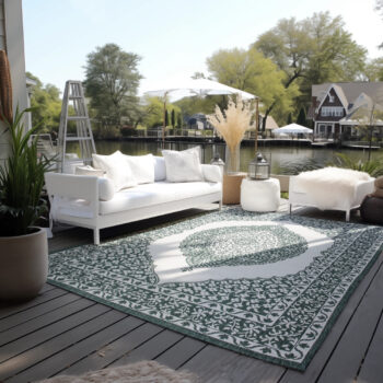 ELLE Decoration, Kusový koberec Gemini 106025 Green z kolekcie Elle – na von aj na doma, 200x290, zelená, chodba / predsieň
