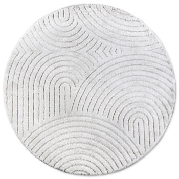 ELLE Decoration, Kusový koberec New York 106203 White kruh, 160x160 (priemer) kruh, biela, chodba / predsieň