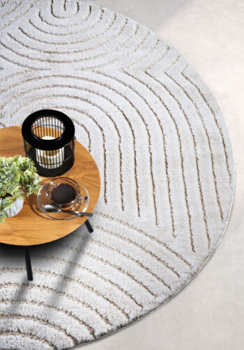 ELLE Decoration, Kusový koberec New York 106203 White kruh, 200x200 (priemer) kruh, biela, chodba / predsieň