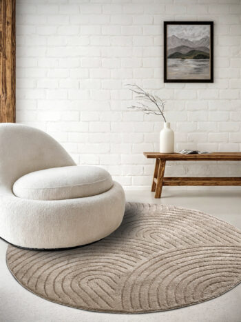 ELLE Decoration, Kusový koberec New York 106204 kruh, 160x160 (priemer) kruh, hnedá, obývacia izba