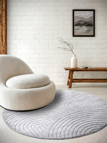 ELLE Decoration, Kusový koberec New York 106205 Light Grey kruh, 200x200 (priemer) kruh, šedá, obývacia izba