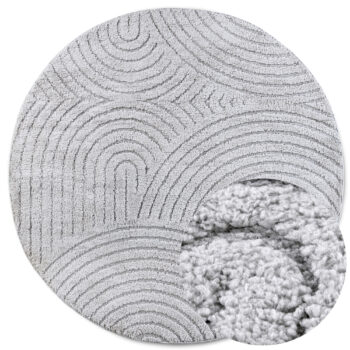 ELLE Decoration, Kusový koberec New York 106205 Light Grey kruh, 200x200 (priemer) kruh, šedá, obývacia izba