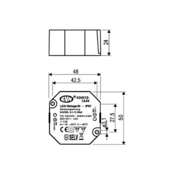 EVN K24012 napájací zdroj 24V/DC 0,1W–12W IP44