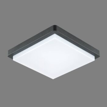 EVN LED vonkajšie stropné svietidlo Tectum, 23x23 cm, antracit, 150°