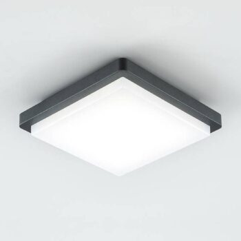 EVN LED vonkajšie stropné svietidlo Tectum, 23x23 cm, antracit, 150°