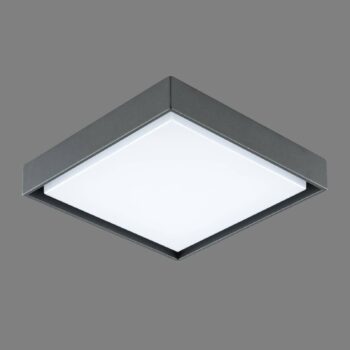 EVN LED vonkajšie stropné svietidlo Tectum, 24x24 cm, antracit, 110°