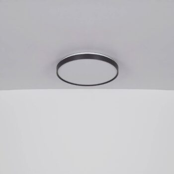 Eclypse LED stropné svietidlo, antracitová farba, Ø 48 cm, akryl/kov