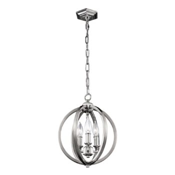 Efektívna závesná lampa Corinne leštený nikel