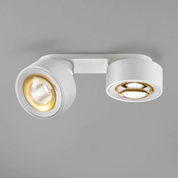 Egger DLS LED reflektor Clippo Optic Duo, biely/zlatý, 2 svetlá, DTW