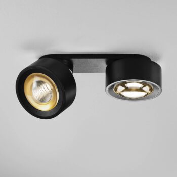 Egger DLS LED reflektor Clippo Optic Duo, čierna/zlatá, 2 svetlá DTW