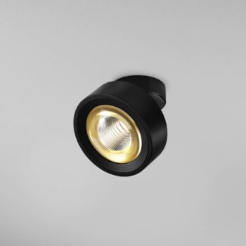 Egger DLS LED reflektor Clippo Optic, čierny/zlatý, Ø 12 cm, DTW