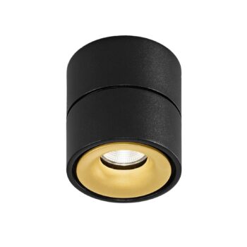 Egger DLS LED stropný spot Clippo, čierno-zlatý, 3 000 K