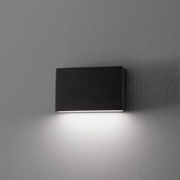 Egger DLS LED vonkajšie nástenné svietidlo Flatbox čierne 11x7 cm hliník