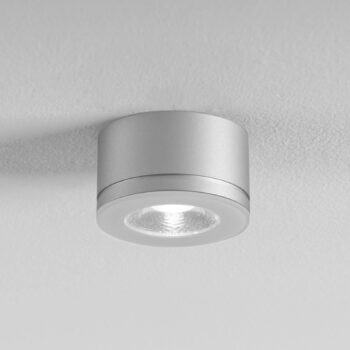 Egger DLS stropné svietidlo Newton, sivé, 30°, 3 000 K Ø 6,3 cm IP54