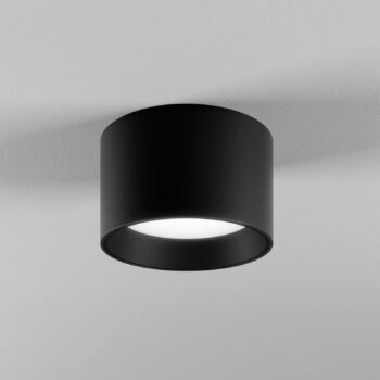 Egger DLS stropné svietidlo Ringo čierne Ø 12,6 cm hliník IP54 3 000 K