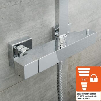Eisl - Sprchový stĺp Calvin s termostatickou batériou, chróm DX1104CST