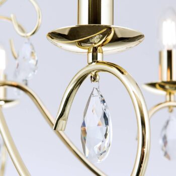 Elegantný visiaci luster FIORETTO 5-pl. zlatý