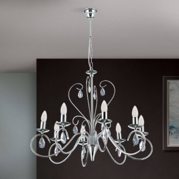 Elegantný visiaci luster FIORETTO 8-pl. chróm