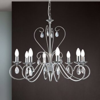 Elegantný visiaci luster FIORETTO 8-pl. chróm