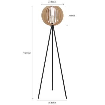 Envostar Clay stojaca lampa, kov/preglejka breza