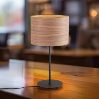 Envostar Dýhová stolová lampa orech Ø 25cm