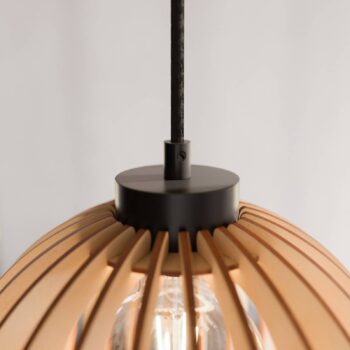 Envostar Hlinená závesná lampa brezová preglejka 3fl guľatá
