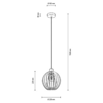 Envostar Hlinená závesná lampa brezová preglejka Ø 23 cm