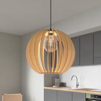 Envostar Hlinená závesná lampa brezová preglejka Ø 40 cm