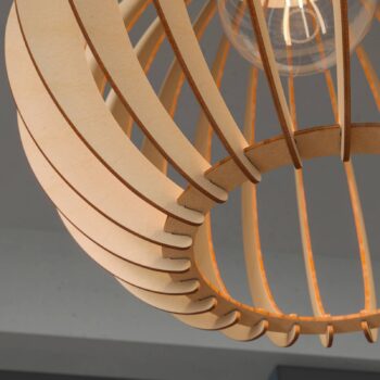 Envostar Hlinená závesná lampa brezová preglejka Ø 40 cm