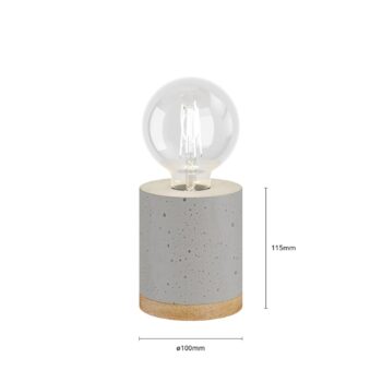 Envostar Jasper stolová lampa, betón/dubové drevo