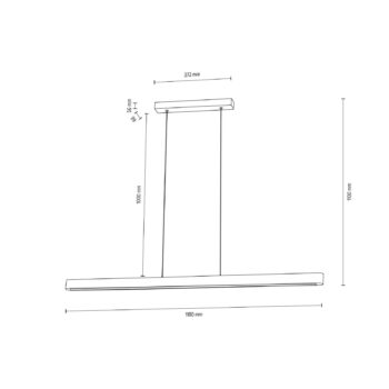 Envostar Lineo LED závesná lampa tmavá borovica 118cm
